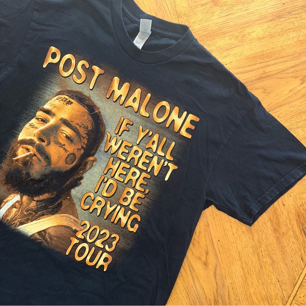 Post Malone If Yall Werent Here Id Be Crying 2023 Tour T-Shirt Black Medium Mens